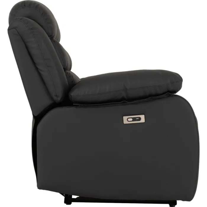 Roma 3+2 Electric Recliner Sofa Suite - Black PU