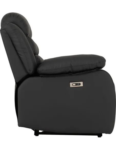 Roma 3+2 Electric Recliner Sofa Suite - Black PU