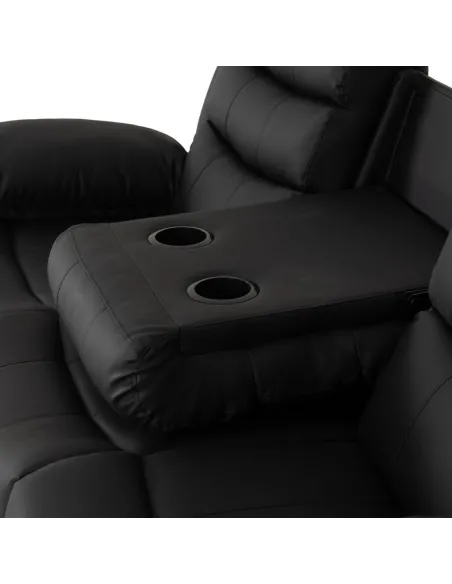 Roma 3+2 Electric Recliner Sofa Suite - Black PU