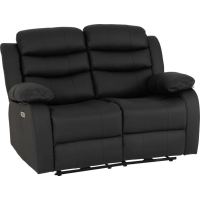 Roma 3+2 Electric Recliner Sofa Suite - Black PU