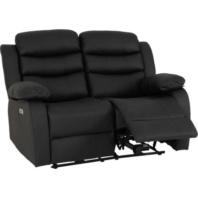 Roma 3+2 Electric Recliner Sofa Suite - Black PU