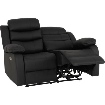 Roma 3+2 Electric Recliner Sofa Suite - Black PU