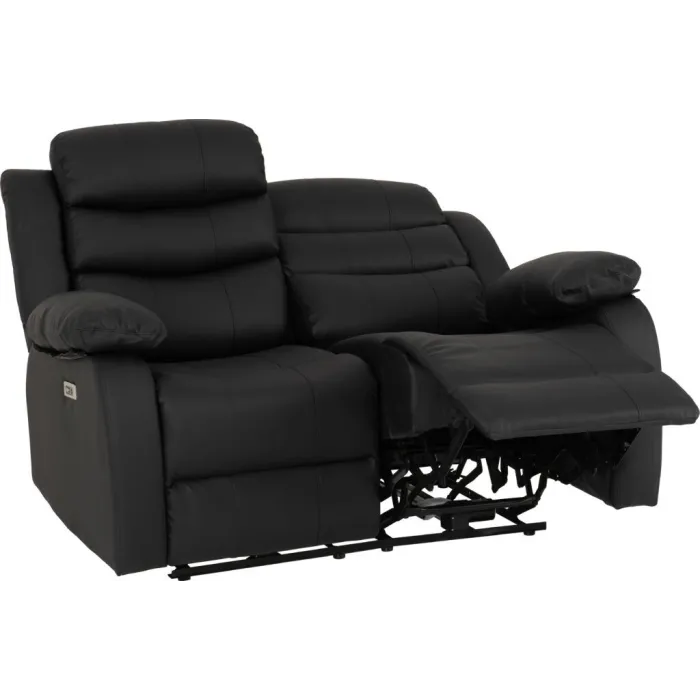 Roma 3+2 Electric Recliner Sofa Suite - Black PU