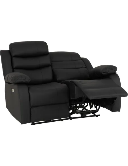 Roma 3+2 Electric Recliner Sofa Suite - Black PU