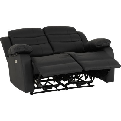 Roma 3+2 Electric Recliner Sofa Suite - Black PU