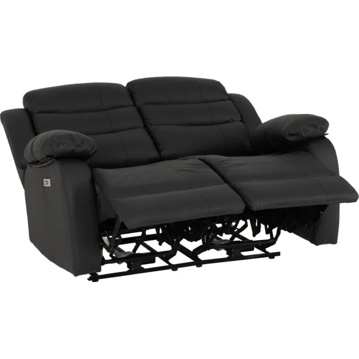 Roma 3+2 Electric Recliner Sofa Suite - Black PU