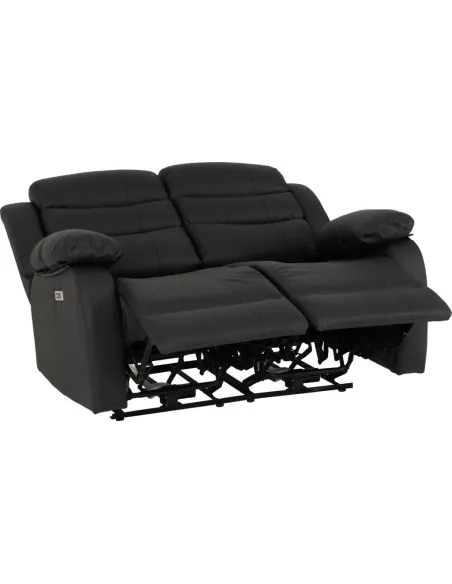 Roma 3+2 Electric Recliner Sofa Suite - Black PU