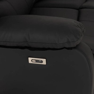 Roma 3+2 Electric Recliner Sofa Suite - Black PU