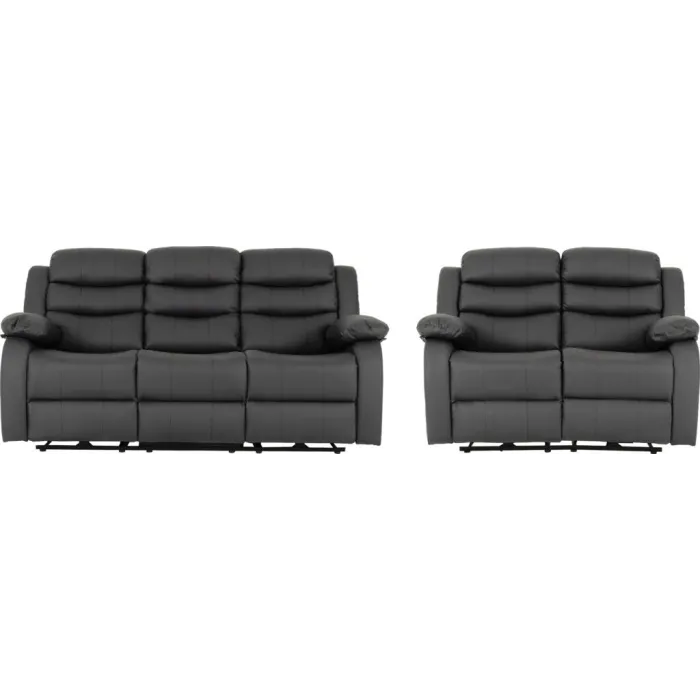 Roma 3+2 Electric Recliner Sofa Suite - Grey Pu