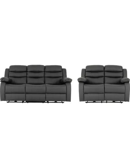 Roma 3+2 Electric Recliner Sofa Suite - Grey Pu