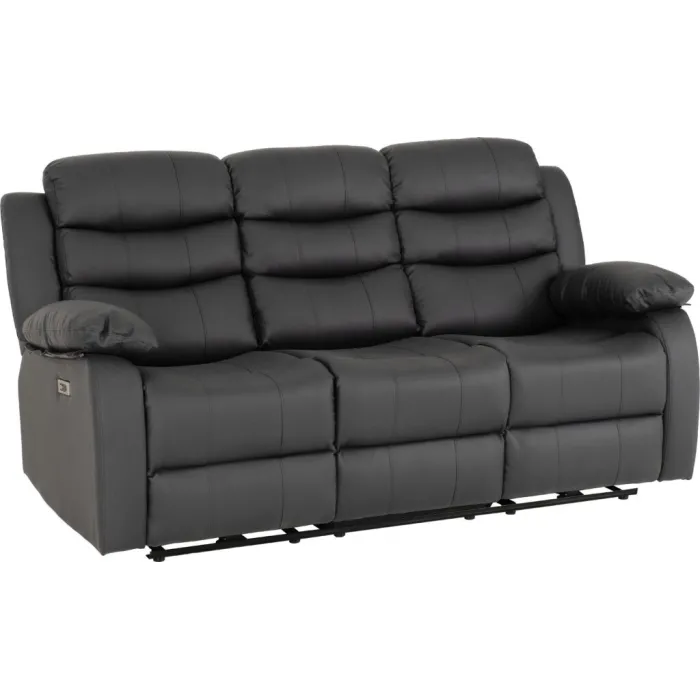 Roma 3+2 Electric Recliner Sofa Suite - Grey Pu