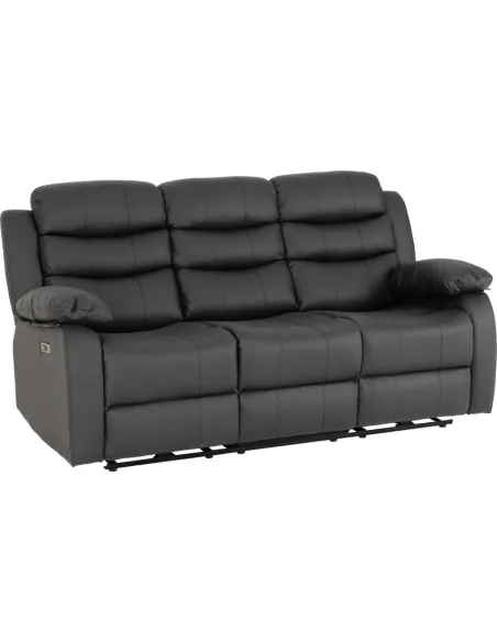 Roma 3+2 Electric Recliner Sofa Suite - Grey Pu