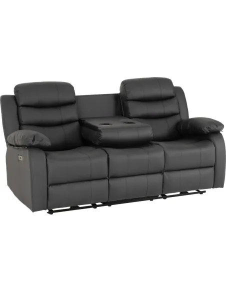 Roma 3+2 Electric Recliner Sofa Suite - Grey Pu