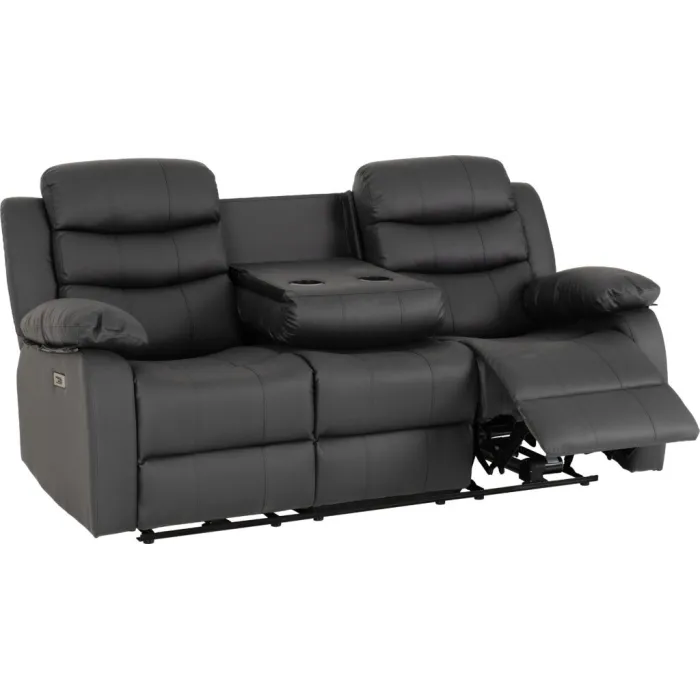 Roma 3+2 Electric Recliner Sofa Suite - Grey Pu