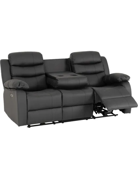 Roma 3+2 Electric Recliner Sofa Suite - Grey Pu