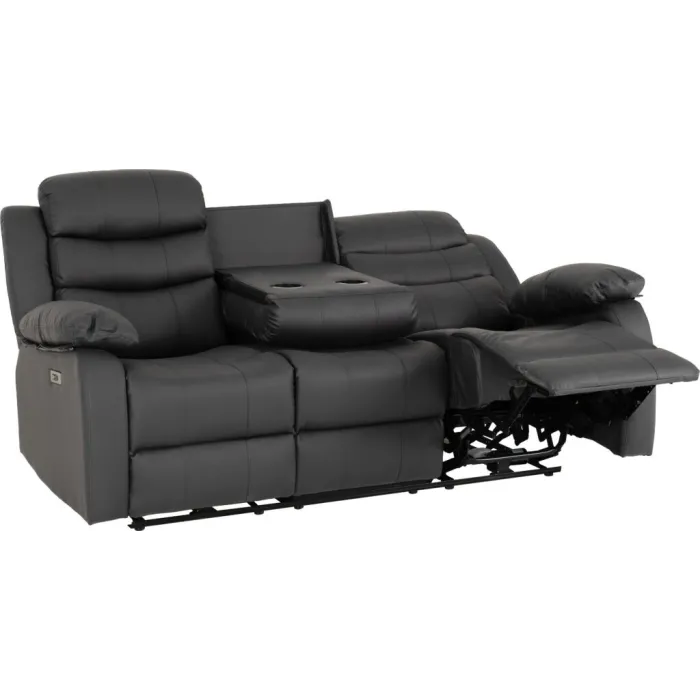Roma 3+2 Electric Recliner Sofa Suite - Grey Pu