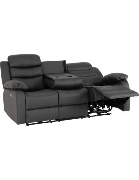 Roma 3+2 Electric Recliner Sofa Suite - Grey Pu