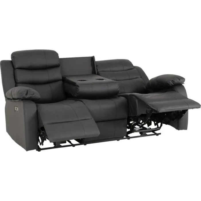 Roma 3+2 Electric Recliner Sofa Suite - Grey Pu