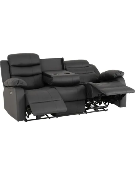 Roma 3+2 Electric Recliner Sofa Suite - Grey Pu