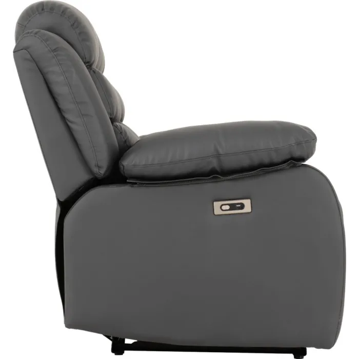 Roma 3+2 Electric Recliner Sofa Suite - Grey Pu