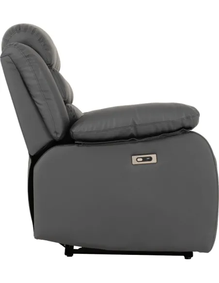 Roma 3+2 Electric Recliner Sofa Suite - Grey Pu