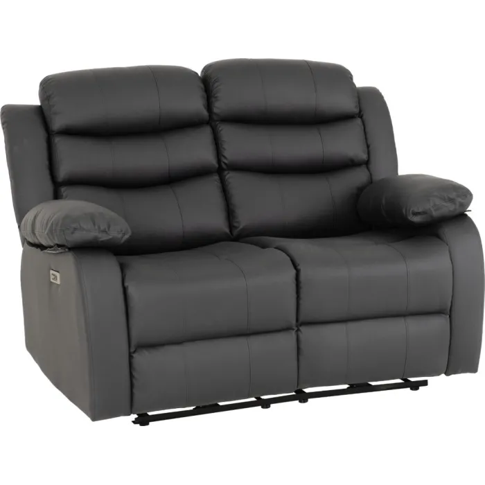 Roma 3+2 Electric Recliner Sofa Suite - Grey Pu