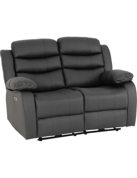 Roma 3+2 Electric Recliner Sofa Suite - Grey Pu