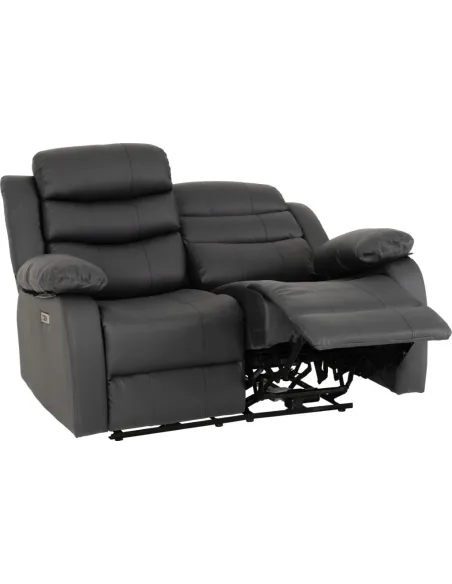 Roma 3+2 Electric Recliner Sofa Suite - Grey Pu
