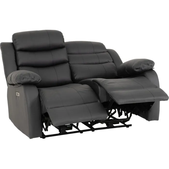 Roma 3+2 Electric Recliner Sofa Suite - Grey Pu