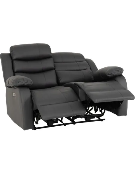 Roma 3+2 Electric Recliner Sofa Suite - Grey Pu