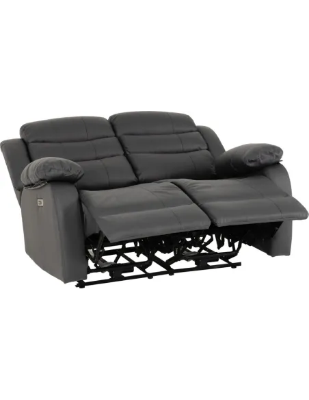 Roma 3+2 Electric Recliner Sofa Suite - Grey Pu