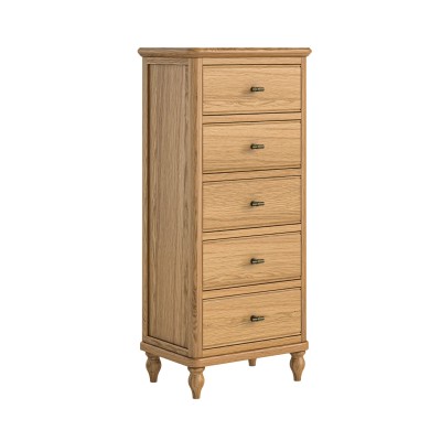 Verona Narrow Tallboy Chest  - Oak