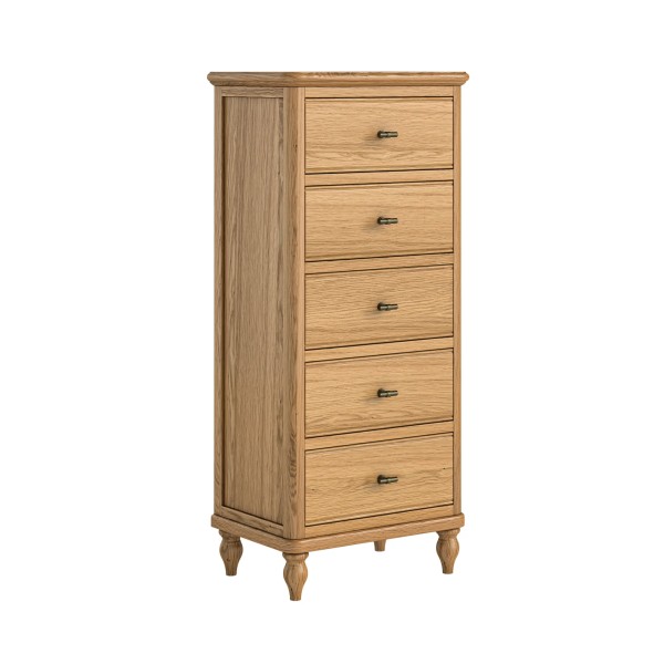 Verona Narrow Tallboy Chest  - Oak