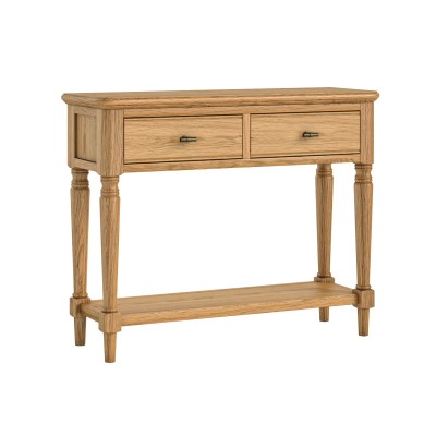 Verona Console Table With Shelf - Oak