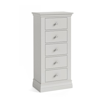 Burgundy Tallboy Chest - Light Grey
