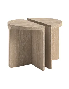 Portobello Half Moon Nest of Tables - Light Oak