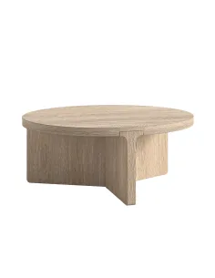 Portobello 850 mm Round Coffee Table - Light Oak