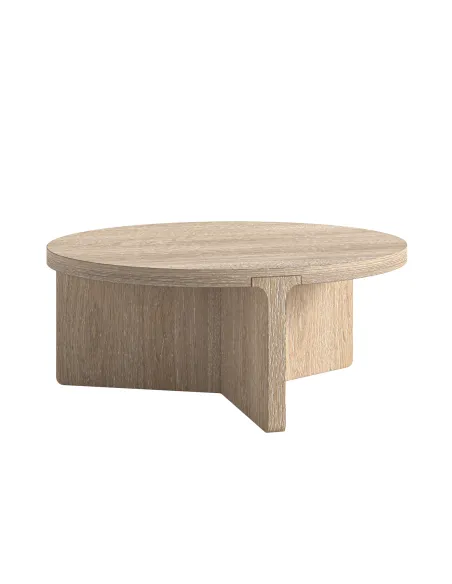 Portobello 850 mm Round Coffee Table - Light Oak