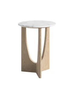 Portobello Round Side Table - Travertine Top
