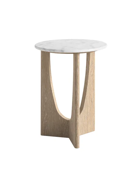 Portobello Round Side Table - Travertine Top