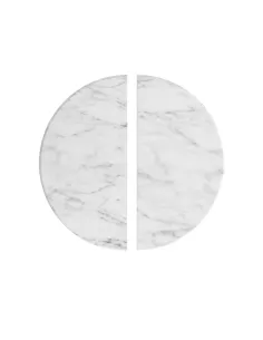 Portobello Half Moon Nest of Tables - Travertine Top 2