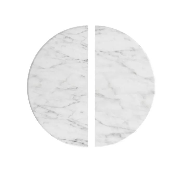 Portobello Half Moon Nest of Tables - Travertine Top
