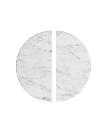 Portobello Half Moon Nest of Tables - Travertine Top