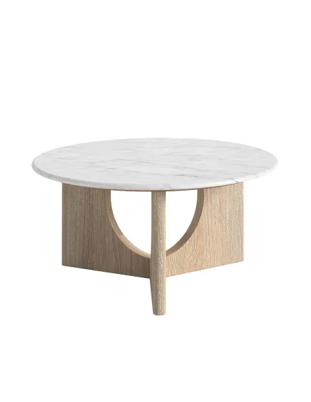 Portobello Round Coffee Table - Travertine Top