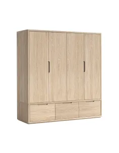 Portobello 4 Door Wardrobe - Light Oak