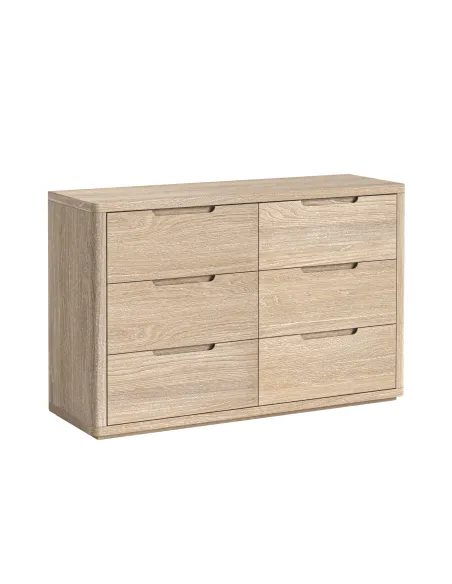 Portobello 6 Drawer Chest - Light Oak
