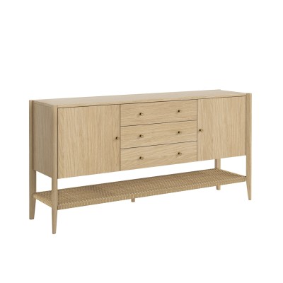 Sicily 3 Drawer Large Sideboard - Light Oak
