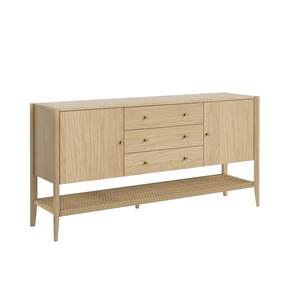 Sicily 3 Drawer Large Sideboard - Light Oak