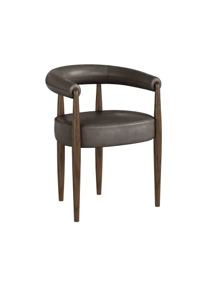 Florence Dining Chair - Mahogany Brown PU