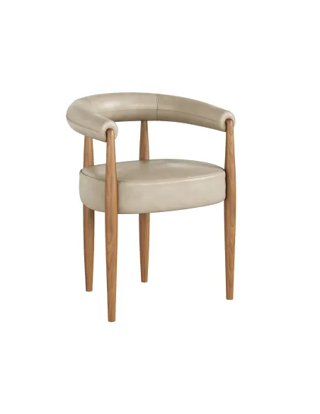 Florence Dining Chair -  Beige Mushroom PU